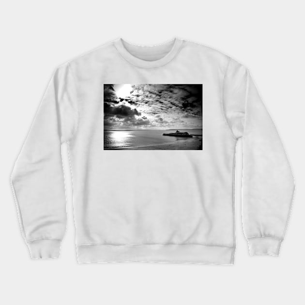 Bournemouth Pier And Beach Dorset England Crewneck Sweatshirt by AndyEvansPhotos